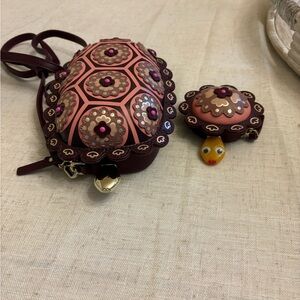 Kate Spade Baja Pink and Brown Turtle-Shaped Crossbody Bag